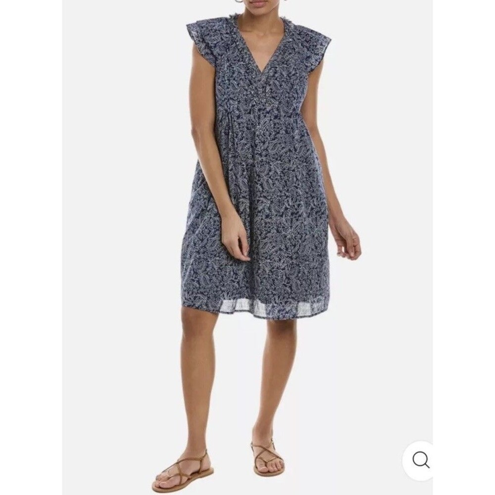 J.Mclaughlin Ottlie Mini Dress Women's navy blue beachy boho pockets size small